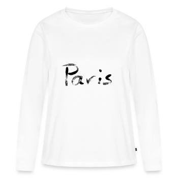 Paris - Frauen Premium Bio Langarmshirt - Weiß - Vorne - Julia (174cm)