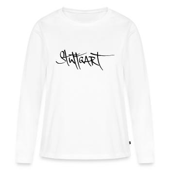 Stuttgart - T-shirt manches longues Premium bio Femme - blanc - Devant - Julia (174cm)