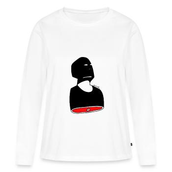 Meatman - T-shirt manches longues Premium bio Femme - blanc - Devant - Julia (174cm)