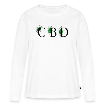 cbd - T-shirt manches longues Premium bio Femme - blanc - Devant - Julia (174cm)