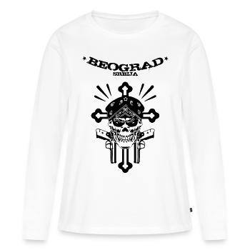 Belgrad - Frauen Premium Bio Langarmshirt - Weiß - Vorne - Julia (174cm)