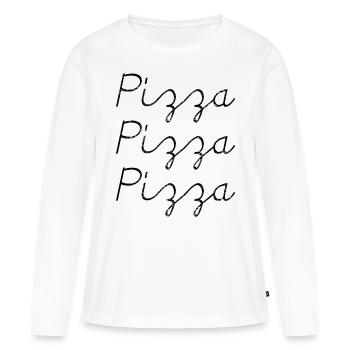 Pizza PiZZa PIZZA - T-shirt manches longues Premium bio Femme - blanc - Devant - Julia (174cm)