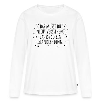 Isländer-Ding - Frauen Premium Bio Langarmshirt - Weiß - Vorne - Julia (174cm)