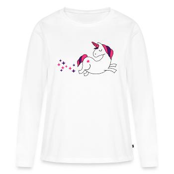 unicorn - Einhorn Sternenstaub - Frauen Premium Bio Langarmshirt - Weiß - Vorne - Julia (174cm)