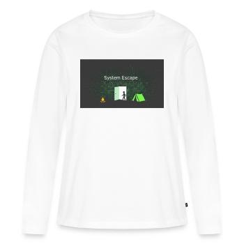 Évasion du système - T-shirt manches longues Premium bio Femme - blanc - Devant - Julia (174cm)