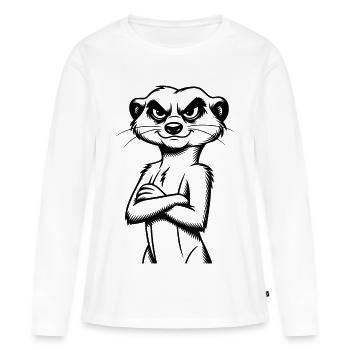 Erdmännchen - Frauen Premium Bio Langarmshirt - Weiß - Vorne - Julia (174cm)