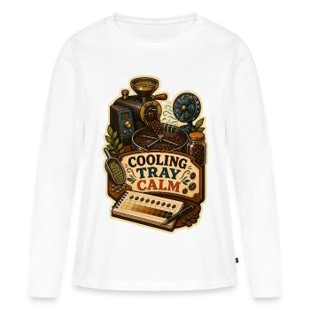 PLATEAU DE REFROIDISSEMENT CALME - T-shirt manches longues Premium bio Femme - blanc - Devant - Julia (174cm)