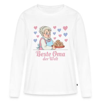 Best grandma in the world - Women's Premium Organic Long Sleeve Shirt - white - Front - Julia (174cm)