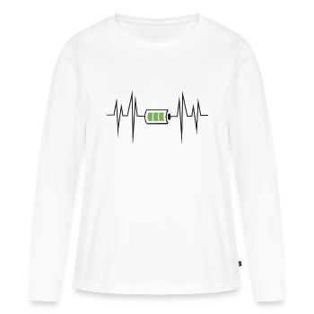 Energy Drink Heartbeat Herzschlag Koffein Geschenk - Frauen Premium Bio Langarmshirt - Weiß - Vorne - Julia (174cm)