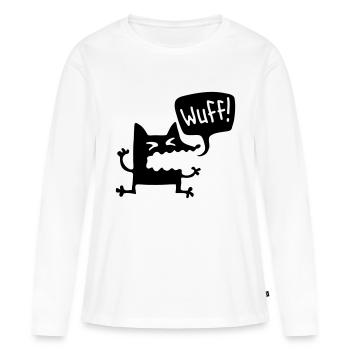 trame - Chien - T-shirt manches longues Premium bio Femme - blanc - Devant - Julia (174cm)