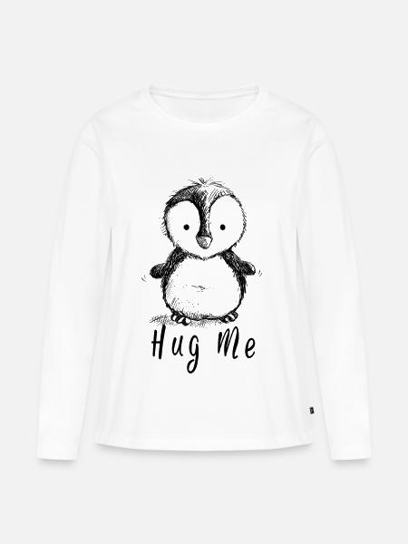 Hug Me Pinguin - Pinguine - Königspinguin - Comic - Frauen Premium Bio Langarmshirt - Weiß