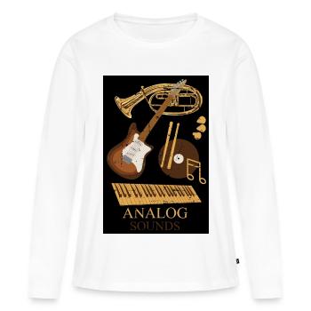 Analog Musik Instrumente - Frauen Premium Bio Langarmshirt - Weiß - Vorne - Julia (174cm)