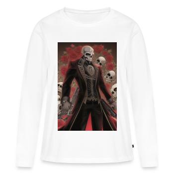 Skull Man - Women's Premium Organic Long Sleeve Shirt - white - Front - Julia (174cm)