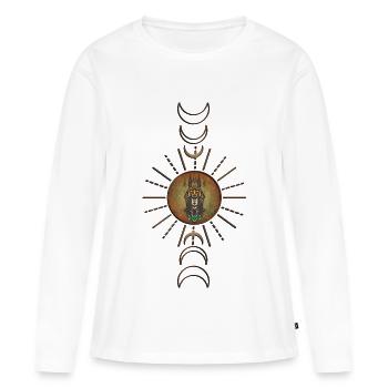 Le masque de chacal d’Anubis - T-shirt manches longues Premium bio Femme - blanc - Devant - Julia (174cm)
