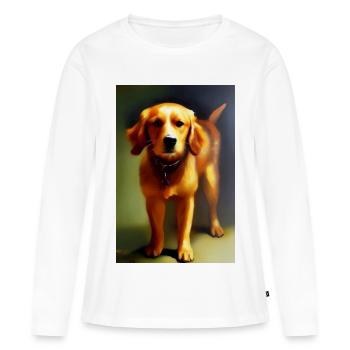Hunde Bild - Frauen Premium Bio Langarmshirt - Weiß - Vorne - Julia (174cm)