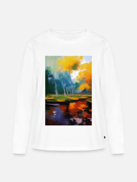 Kunst Malerei - Frauen Premium Bio Langarmshirt - Weiß