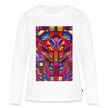 Formen und Muster - Frauen Premium Bio Langarmshirt - Weiß - Vorne - Julia (174cm)