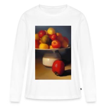 Früchte - Frauen Premium Bio Langarmshirt - Weiß - Vorne - Julia (174cm)