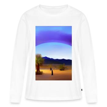 Désert d’Arabie - T-shirt manches longues Premium bio Femme - blanc - Devant - Julia (174cm)