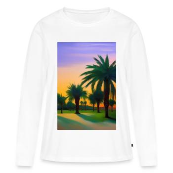 Désert d’Arabie - T-shirt manches longues Premium bio Femme - blanc - Devant - Julia (174cm)
