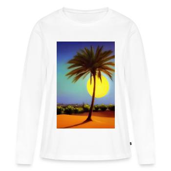Désert d’Arabie - T-shirt manches longues Premium bio Femme - blanc - Devant - Julia (174cm)