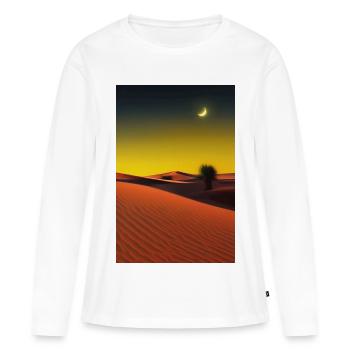 Désert d’Arabie - T-shirt manches longues Premium bio Femme - blanc - Devant - Julia (174cm)