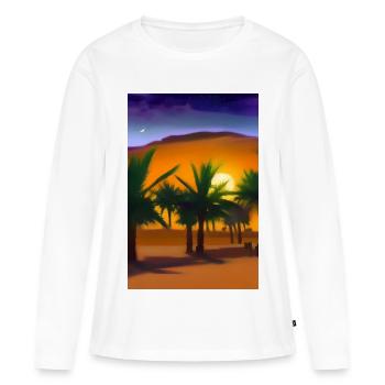 Désert d’Arabie - T-shirt manches longues Premium bio Femme - blanc - Devant - Julia (174cm)
