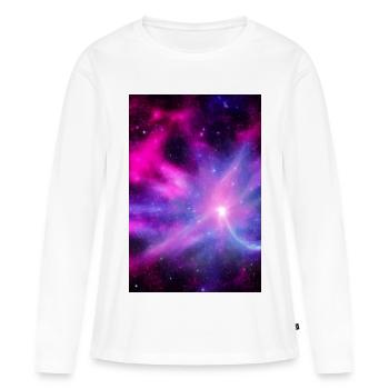 Galaxie Bild - Frauen Premium Bio Langarmshirt - Weiß - Vorne - Julia (174cm)
