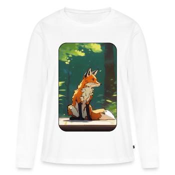 Fuchs im Wald - Frauen Premium Bio Langarmshirt - Weiß - Vorne - Julia (174cm)