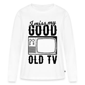 CTR TV - T-shirt manches longues Premium bio Femme - blanc - Devant - Julia (174cm)