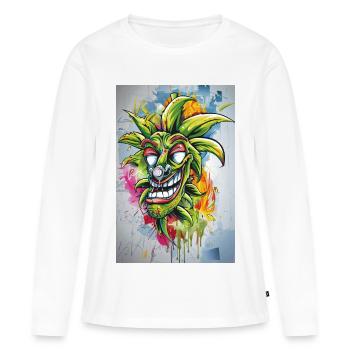 Graffiti Jester Pineapple - Women's Premium Organic Long Sleeve Shirt - white - Front - Julia (174cm)
