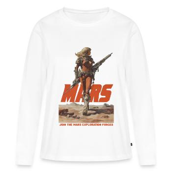 Mars Exploration - Frauen Premium Bio Langarmshirt - Weiß - Vorne - Julia (174cm)
