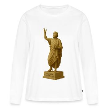Sculpture religieuse avec message - T-shirt manches longues Premium bio Femme - blanc - Devant - Julia (174cm)