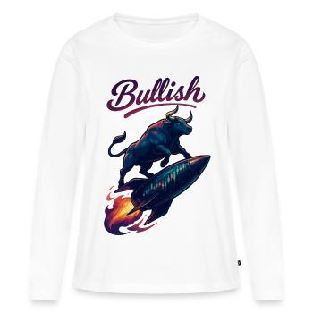 Stock Bull Bull Chart Profit Rocket Gift - T-shirt manches longues Premium bio Femme - blanc - Devant - Julia (174cm)