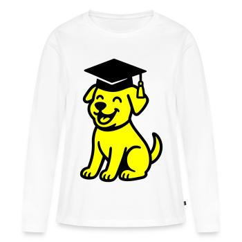 Bachelor Dog / Diploma Dog - Women's Premium Organic Long Sleeve Shirt - white - Front - Julia (174cm)