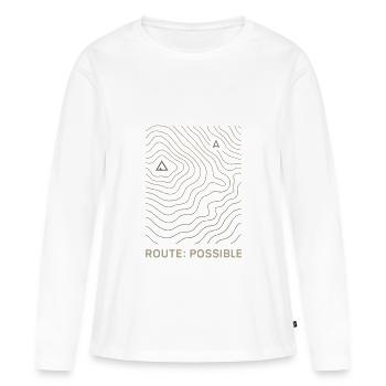 Itinéraire possible – Conception topographique extérieure - T-shirt manches longues Premium bio Femme - blanc - Devant - Julia (174cm)