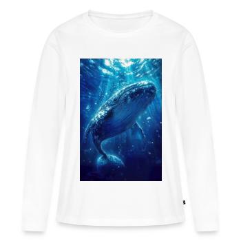 Illustration of a whale - T-shirt manches longues Premium bio Femme - blanc - Devant - Julia (174cm)