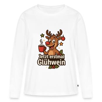 Maintenant vin chaud Noël - T-shirt manches longues Premium bio Femme - blanc - Devant - Julia (174cm)