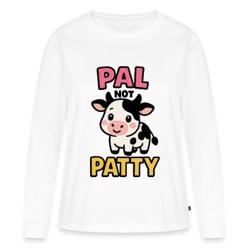 Ami pas Patty – Amitié de vache mignonne - T-shirt manches longues Premium bio Femme - blanc - Devant - Julia (174cm)