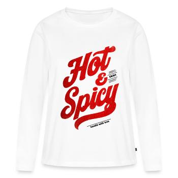 Hot & Spicy - Women's Premium Organic Long Sleeve Shirt - white - Front - Julia (174cm)