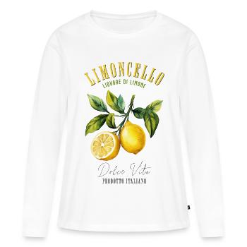 Cocktail Limoncello, liqueur, apéritif, boisson au citron - T-shirt manches longues Premium bio Femme - blanc - Devant - Julia (174cm)
