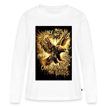 Adler Poster Motivation Spruch Wandbild  - Frauen Premium Bio Langarmshirt - Weiß - Vorne - Julia (174cm)