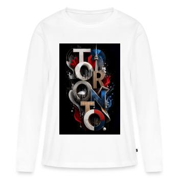 Toronto Urban Typography - Women's Premium Organic Long Sleeve Shirt - white - Front - Julia (174cm)