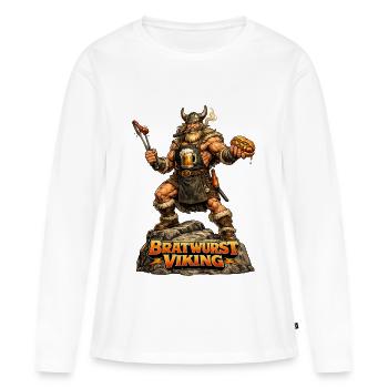 Bratwurst Viking - T-shirt manches longues Premium bio Femme - blanc - Devant - Julia (174cm)