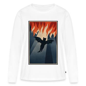 Hellcat - Chat de l’Enfer - T-shirt manches longues Premium bio Femme - blanc - Devant - Julia (174cm)