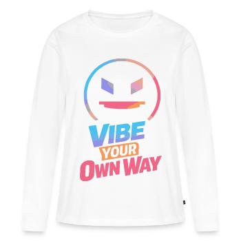 Vibe à ta façon - T-shirt manches longues Premium bio Femme - blanc - Devant - Julia (174cm)