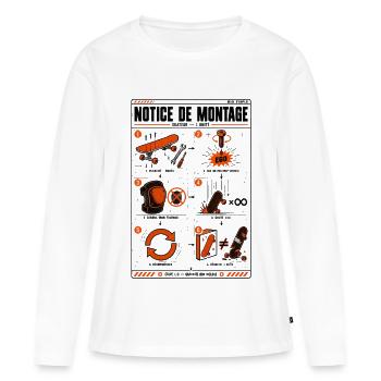 Notice de montage du skateur - T-shirt manches longues Premium bio Femme - blanc - Devant - Julia (174cm)