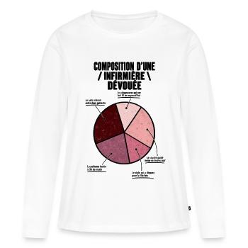 Composition d’une infirmière - T-shirt manches longues Premium bio Femme - blanc - Devant - Julia (174cm)
