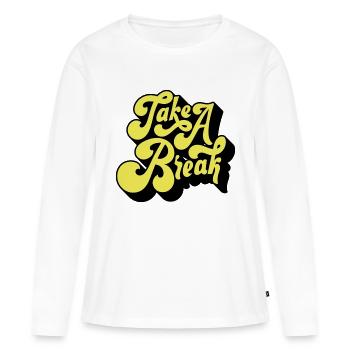 Take a break - Women's Premium Organic Long Sleeve Shirt - white - Front - Julia (174cm)