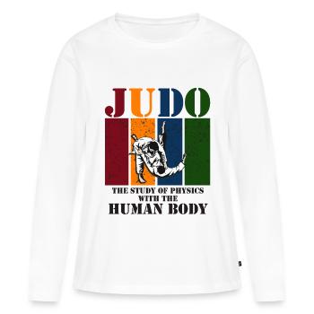 Judo - T-shirt manches longues Premium bio Femme - blanc - Devant - Julia (174cm)